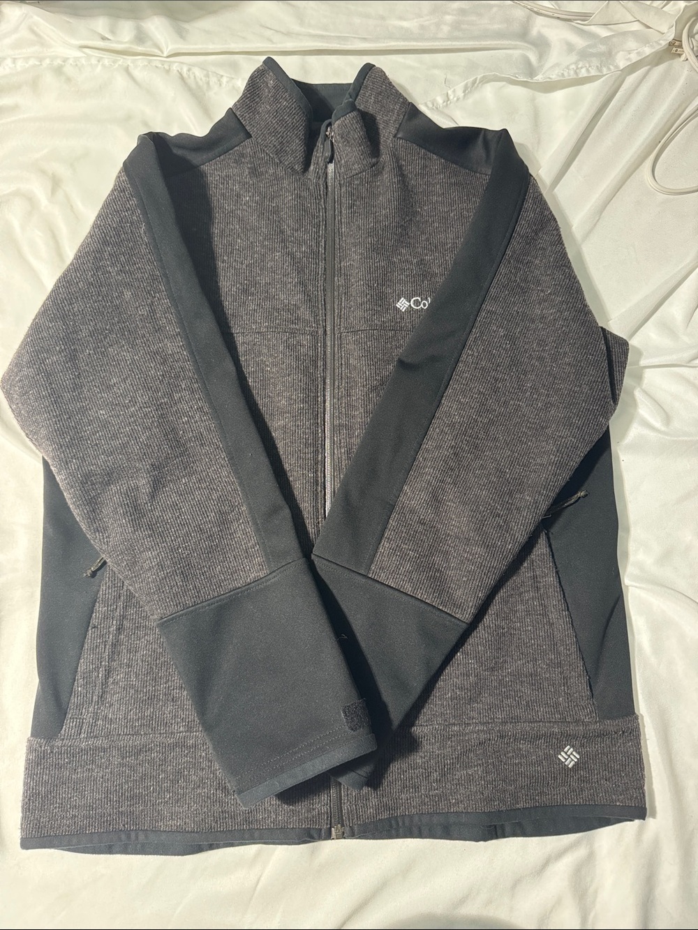 Columbia Omni-Heat Full Zip Fleece Jacket Men’s Medium Dark Grey Thermal Comfort